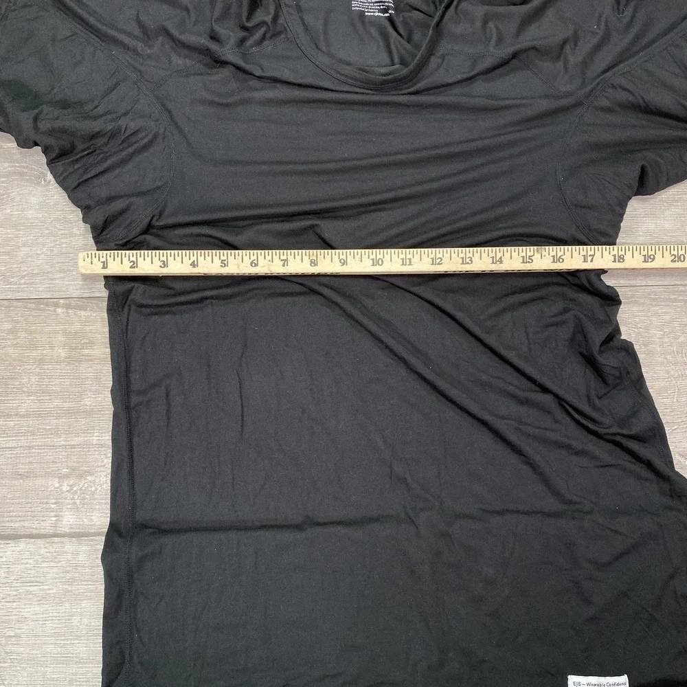 EJIS Shirt Mens‎ XL Black Crew Neck Sweat Proof Undershirt Lenzing Modal Silver
